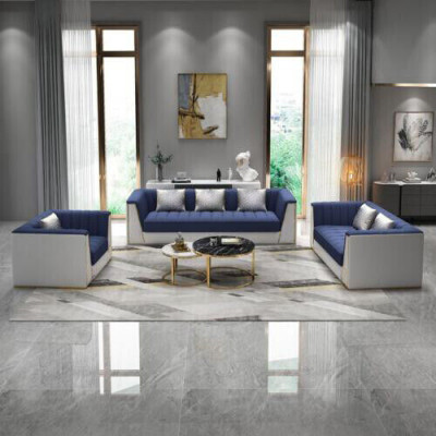 Sofa set Šedá pohovka Textilie Medusa Tkanina Pohovka Pohovky Sedací nábytek 3 ks