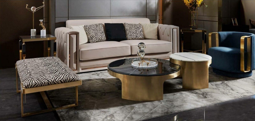 Stolička Zebra obývací pokoj Nerez Nový Moderní Design Nábytek Luxus