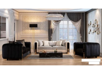 Luxus sestava soupravy garnitur, sedací souprava 3+3+1 místná sedačka Sedací soupravy Křesla Tkanina 3dílné sestavy