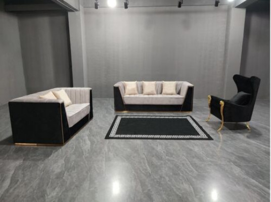 Obývací pokoj, 3dílná sedací souprava 3+2+1 místná s měkkým látkovým potahem Relax.