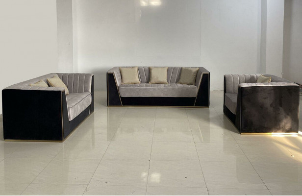 Pohovka 3místná luxusní textilní sedací soupravy velké polstrování designový nábytek třímístné