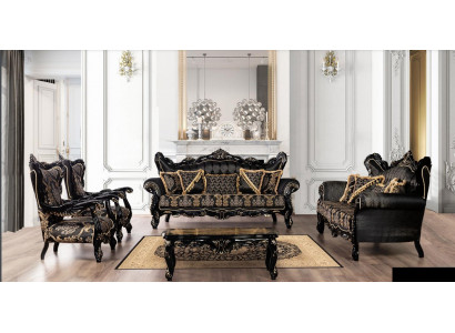 Luxusní sestava set 5ks se sedačkou a křesly 3+3+1+1 se stolečkem k sedačce a křeslu.