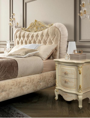 Luxus Chesterfield postel Postele Polštářová postel Dvojitá Italská ložnice Nový