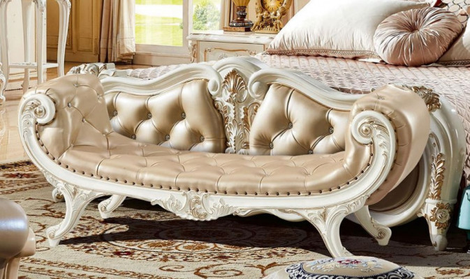 Banka Ložnice Chaiselounge Stolička Ottomane Chesterfield Kůže Nový