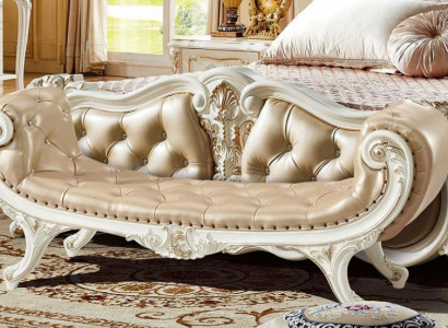 Banka Ložnice Chaiselounge Stolička Ottomane Chesterfield Kůže Nový
