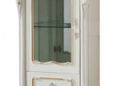 Vitrína Bílá Luxus Obývací pokoj Nábytek Dřevo Sklo Design Skříň Klasický