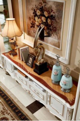 Sideboard Bílý Luxus Elegantní obývací pokoj Komoda Skříně Nízký nábytek Nový
