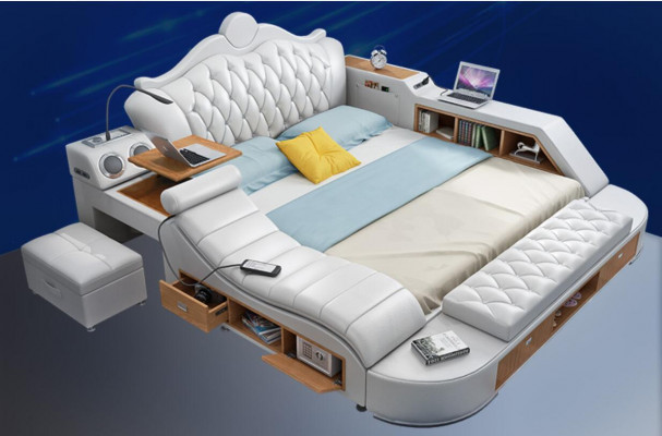 Chesterfield Double Luxury Design Bed Upholstered Bed 180x200 Multifunction