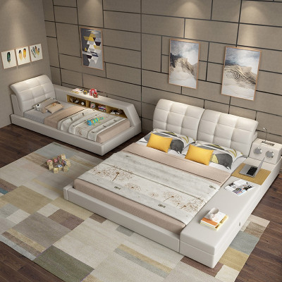 Design kožené postele hotelu s dvojitou poličkou 180x200 multifunkční.
