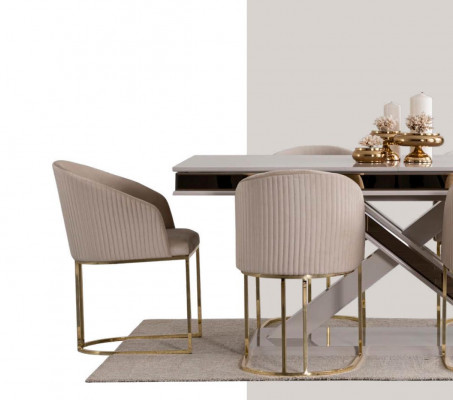 Sloupový stůl jídelní stůl se 6 židlemi židle do jídelny 7 dílná