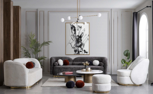 Pohodlná pohovka Tří-místná pro obývací pokoj moderního stylu Nový model