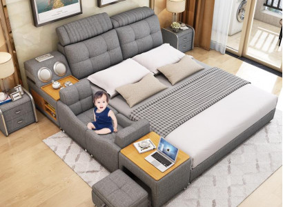 Postelový rám Manželská postel 180x200cm Hotel Multifunkční postel Dvojlůžka