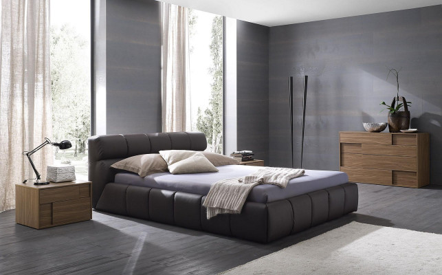 Postel Ložnice Kožená 180x200cm Nová Lůžko Čalouněné Design Luxusní