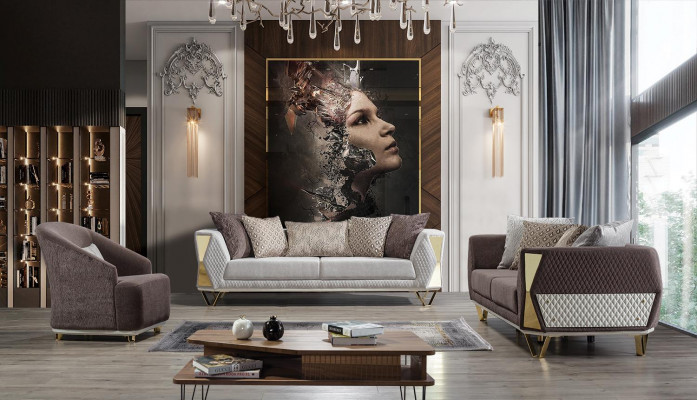 Neskončilou pohovkou Obývací pokoj Třímístná pohovka Čalouněný Nábytek Tkanina 3místný