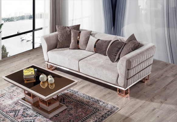 Sofa 3 místný Moderní pohovka Designová pohovka Trojseda Nové hnědé