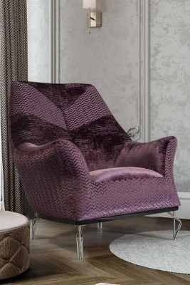Křeslo jednolůžkové 1místné potahové sedadlo designové sedadlo lila moderního potahu