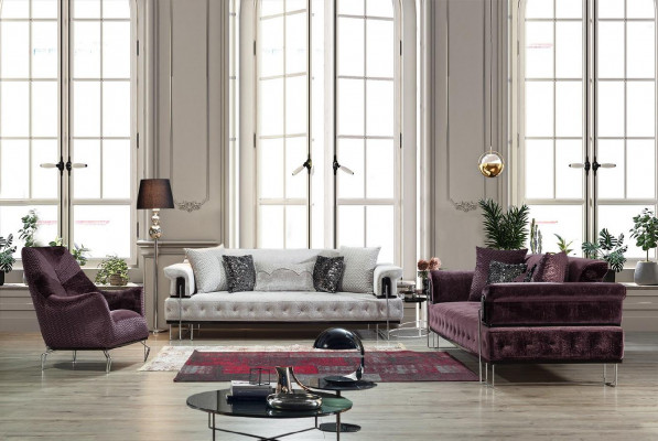 Křeslo jednolůžkové 1místné potahové sedadlo designové sedadlo lila moderního potahu