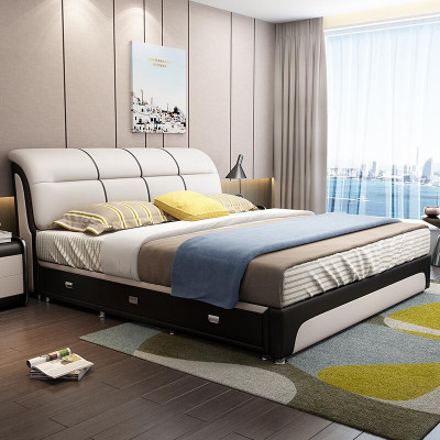 Postele Polštář Potah Textil Moderní Dřevo Ložnice Nové Manželská postel Chester postel