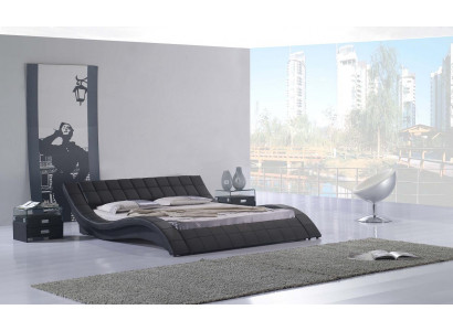 Dvoulůžkové hotelové postele manželské ložnice s koženým lůžkovým čalouněním a luxusním designem.