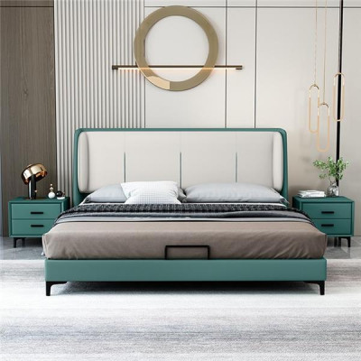 Postele Textilie Hotel Luxus Potah Látka Sedadlo Italský Designér Postel Ložnice