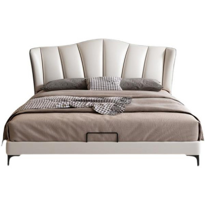 Postele Textilie Hotel Luxus Výplň Kožené Italský designér Postel Ložnice
