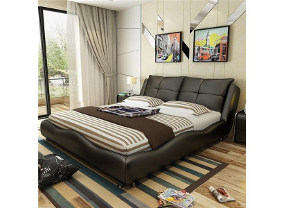 Moderní hotelový ráj luxusních ložnic s designovými postelemi z koženého dizajnu.