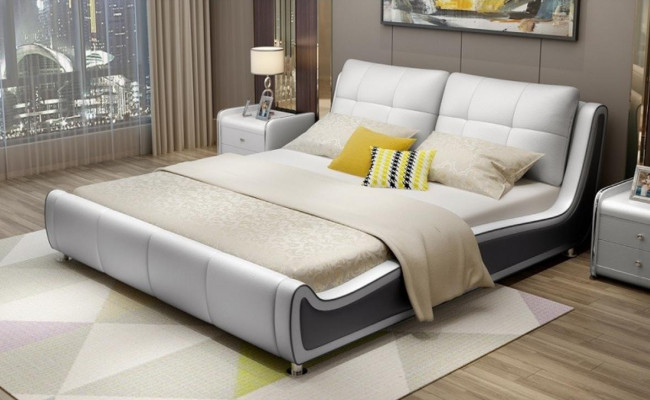 Postel Polstrování Design Dekorace Luxus Dvojlůžkový Hotely Manželská Ložnice Kůže