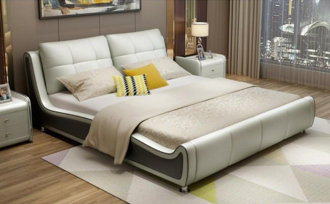 Postel Polstrování Design Dekorace Luxus Dvojlůžkový Hotely Manželská Ložnice Kůže