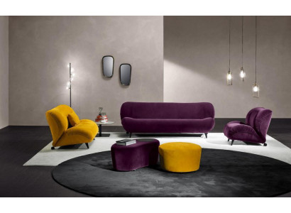 Moderní sedací souprava 3+2 sedačka Křesla x2 Puf Designer sofa-set Stylový nábytek do obývacího pokoje