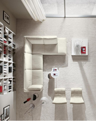 Prianera gauč rohová sedací souprava obývací pokoj design kůže moderní L-tvar