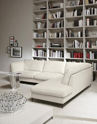 Prianera gauč rohová sedací souprava obývací pokoj design kůže moderní L-tvar