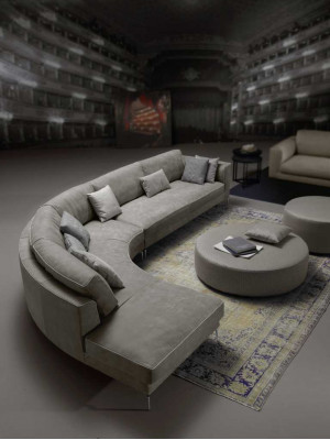 Design L tvar Kůže Šedá Luxus Pohovky Nové Rozkládací pohovka Pohovky Obývací krajina