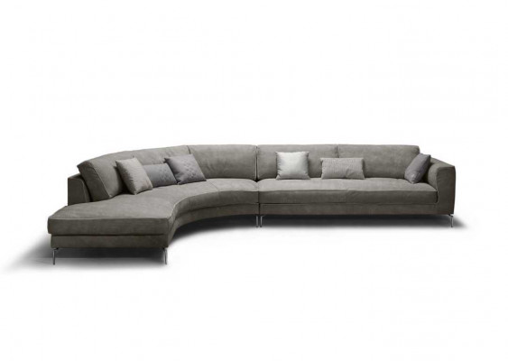 Design L tvar Kůže Šedá Luxus Pohovky Nové Rozkládací pohovka Pohovky Obývací krajina