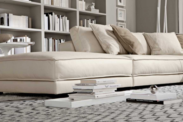 Obývací pokoj Rozkládací rohová sedací souprava L-Forma Moderní Bílá Design Pohovky Nové
