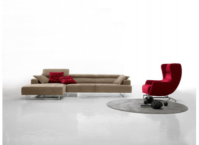 Ecksofa Kožená Moderní Luxusní Pohovka L-Formace Rozkládací Pohovka Židle Šedá Nová