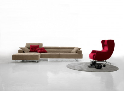 Ecksofa Kožená Moderní Luxusní Pohovka L-Formace Rozkládací Pohovka Židle Šedá Nová