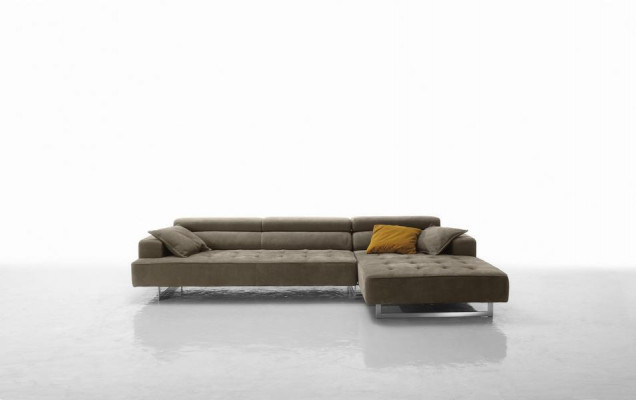 Ecksofa Kožená Moderní Luxusní Pohovka L-Formace Rozkládací Pohovka Židle Šedá Nová