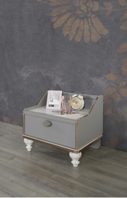 Noční stolek design dětského pokoje Luxus stoly ložnice dřevo šedá.