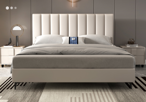 Designové postele z masivního dřeva a kůže 180x200cm nábytek ložnice hotelové postele