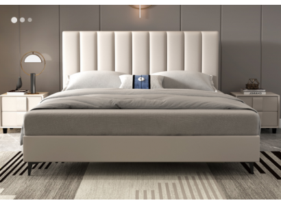 Designové postele z masivního dřeva a kůže 180x200cm nábytek ložnice hotelové postele