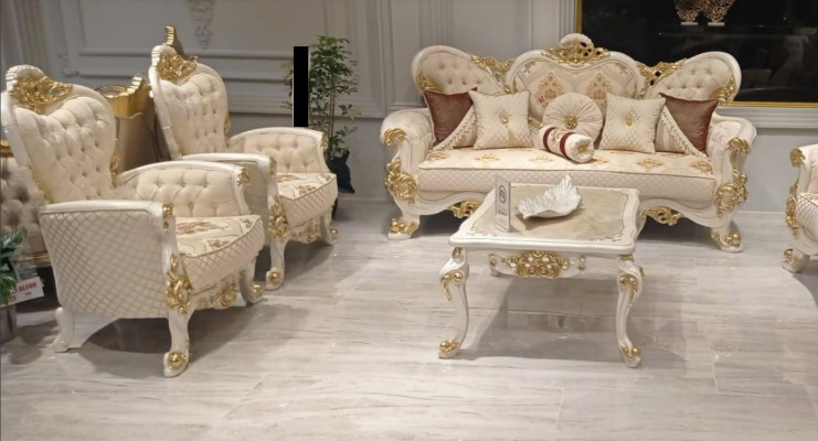 Sofa Garnitur Sofa sada 3+1+1 křeslo sedačka skupina luxusní látková nová