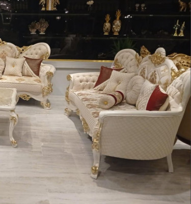 Sofa Garnitur Sofa sada 3+1+1 křeslo sedačka skupina luxusní látková nová