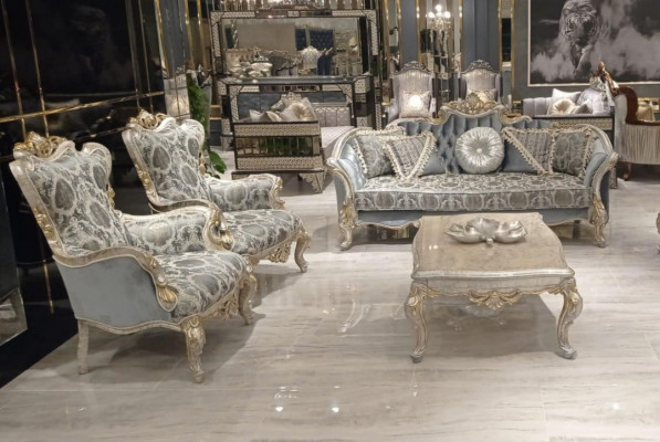 Sofa sestava 3+1+1 křeslo stůl luxusní gauč křeslo gauče látkový stolek