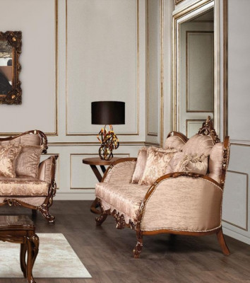 Garnitura Sofa Sedačka s garniturou 3+1+1 Křeslo Sedací souprava Tkanina Baroko Sedadlo Luxus