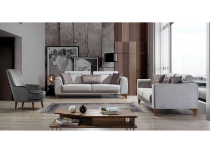 Sofáová souprava 3+3+1 sedaček Design Souprava Sof Sedaček Křeslo Kreslo Polstrovaný Sedák Kreslo