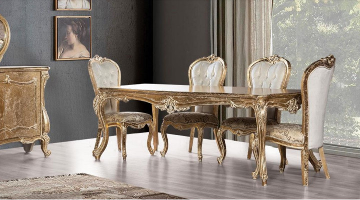 Jídelní pokoj jídelní stůl židle skupina souprava sada dřevo stůl stoly baroko sady 5 kusů