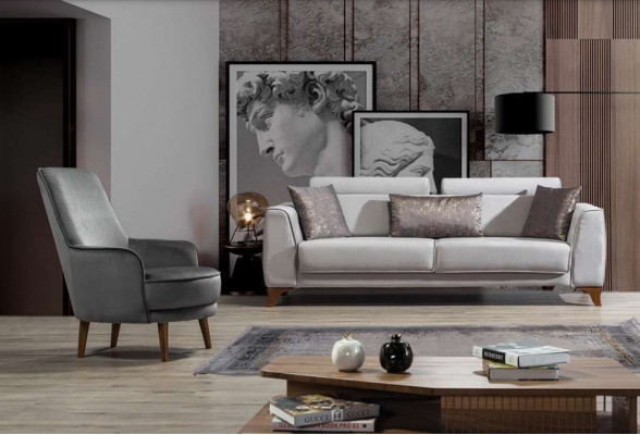 Sedačka - Pohovka 3+1 Sedací souprava Design Sofas Sofa Barokní polštář Křeslo