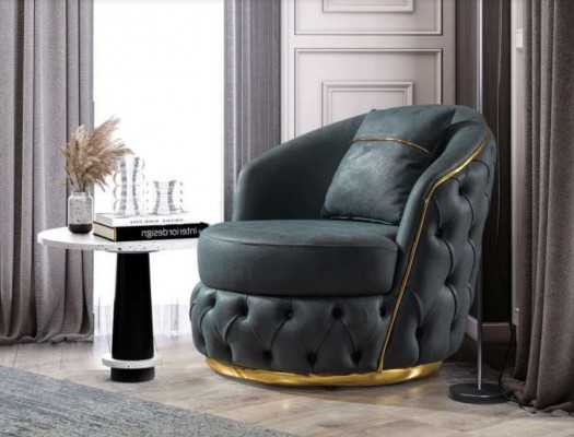 Chesterfield křeslo v barokním a rokokovém designu, moderní židli pro obývací pokoj.