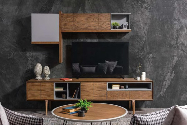 Moderní dřevěný televizní stolek luxusní RTV obývací komoda konzole Sideboard