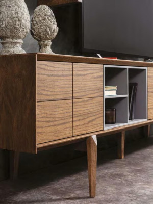 Moderní dřevěný televizní stolek luxusní RTV obývací komoda konzole Sideboard